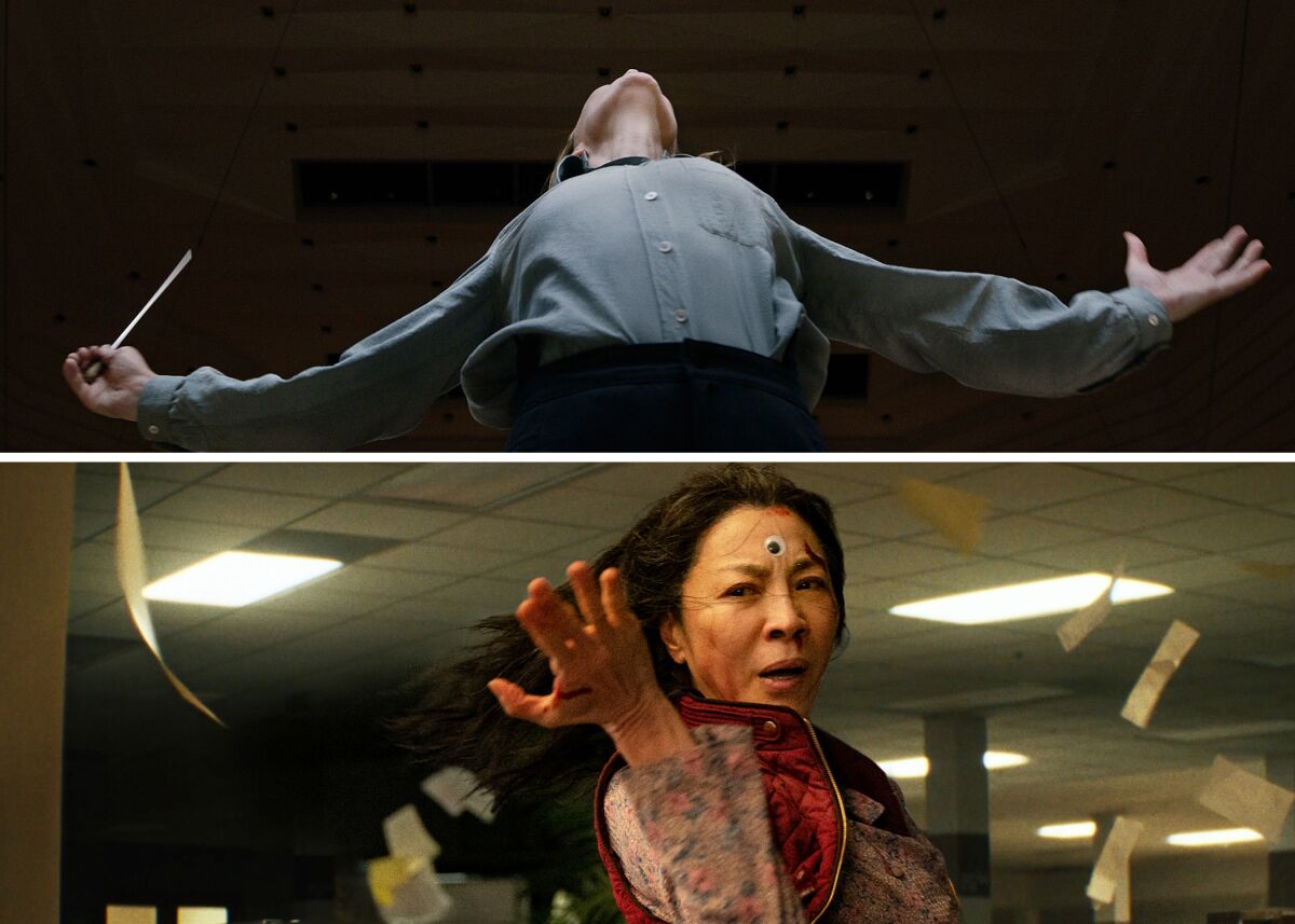 A conductor (Cate Blanchett in "Tár") and a housewife turned warrior (Michelle Yeoh in "Everything Everywhere All at Once")