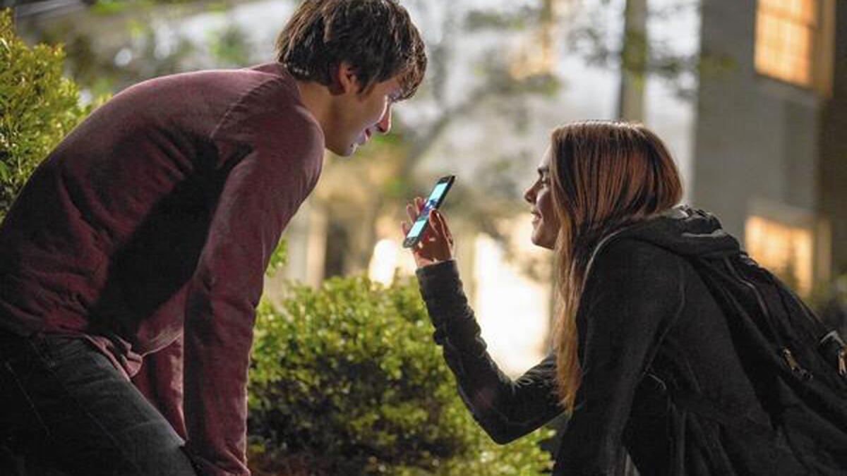Nat Wolff is led on the best night of his life by Cara Delevingne in “Paper Towns.”