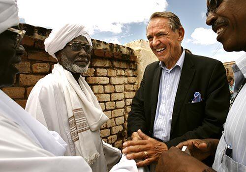 U.N. peace negotiator Jan Eliasson meets with tribal leaders in Nyala in the Darfur region of Sudan, where he encourages them to get their representatives to join in the upcoming negotiations. His pitch to one leader: Take the chance now! The whole world wants peace in Darfur!