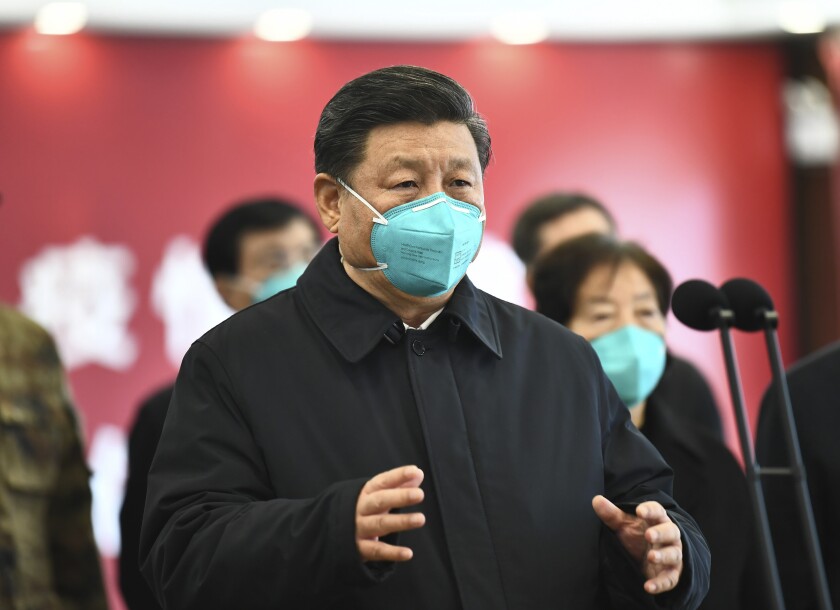 Gimmicky PR: Xi Jinping visits Wuhan as China declares 'success' in fight against coronavirus  ?url=https%3A%2F%2Fcalifornia-times-brightspot.s3.amazonaws.com%2F16%2Ff3%2Fd143040245609fef78895acc60ab%2Fap20070377919994