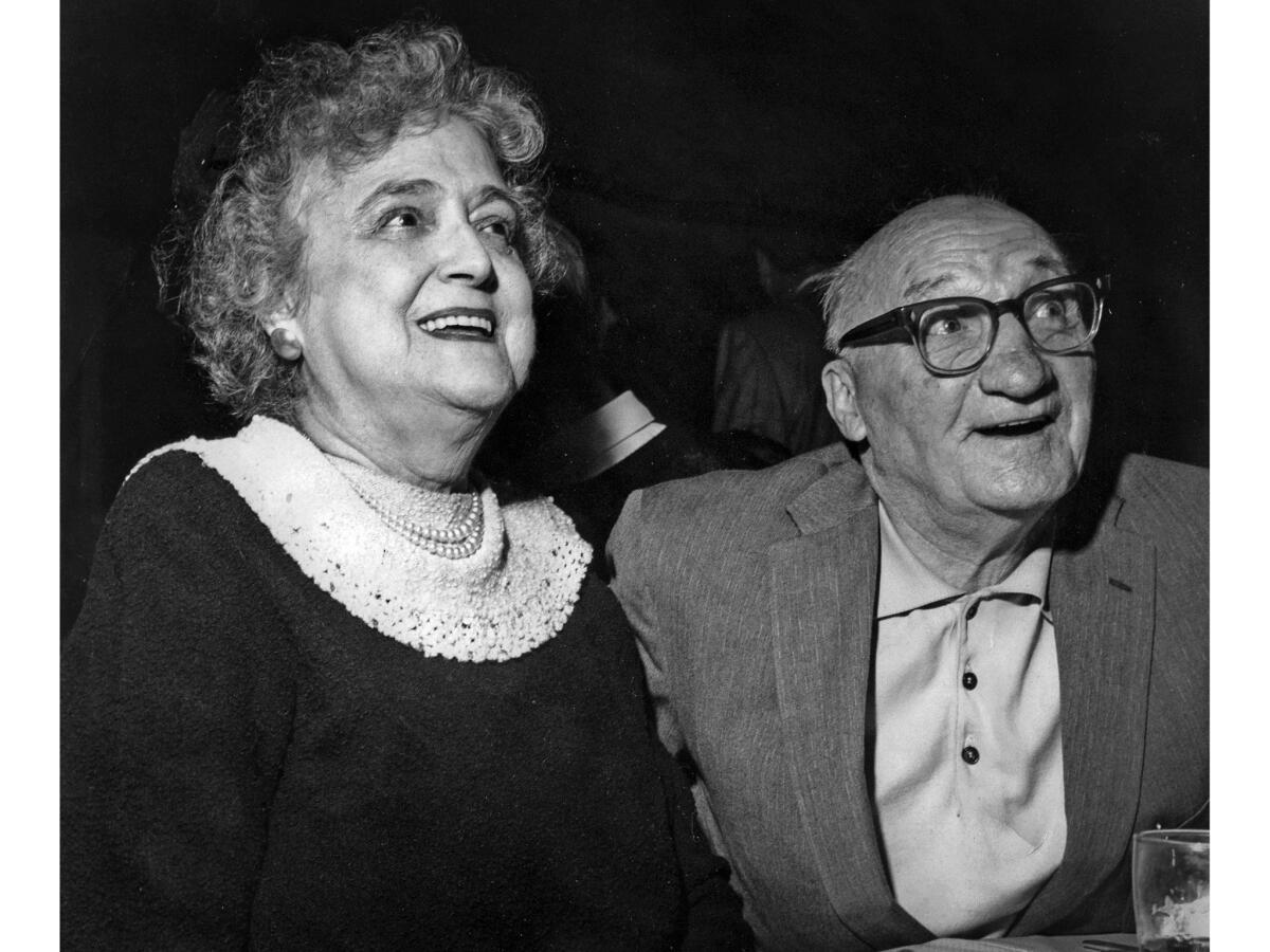 Belle Martell and her husband, Art Martell, attend a Friars Club luncheon in 1967.