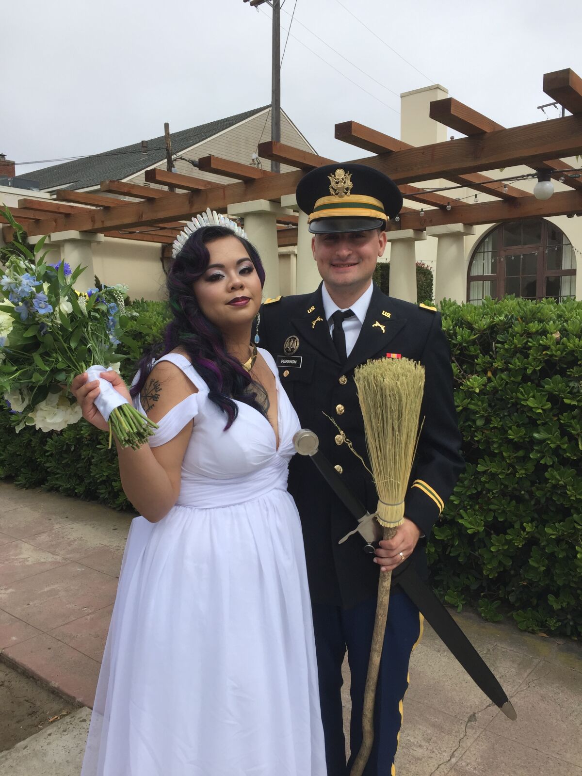 Thanks to his scooter ride, Levitan was able to meet U.S. Army Cadet Captain Shiloh Perenon and his lovely new bride, Lily.