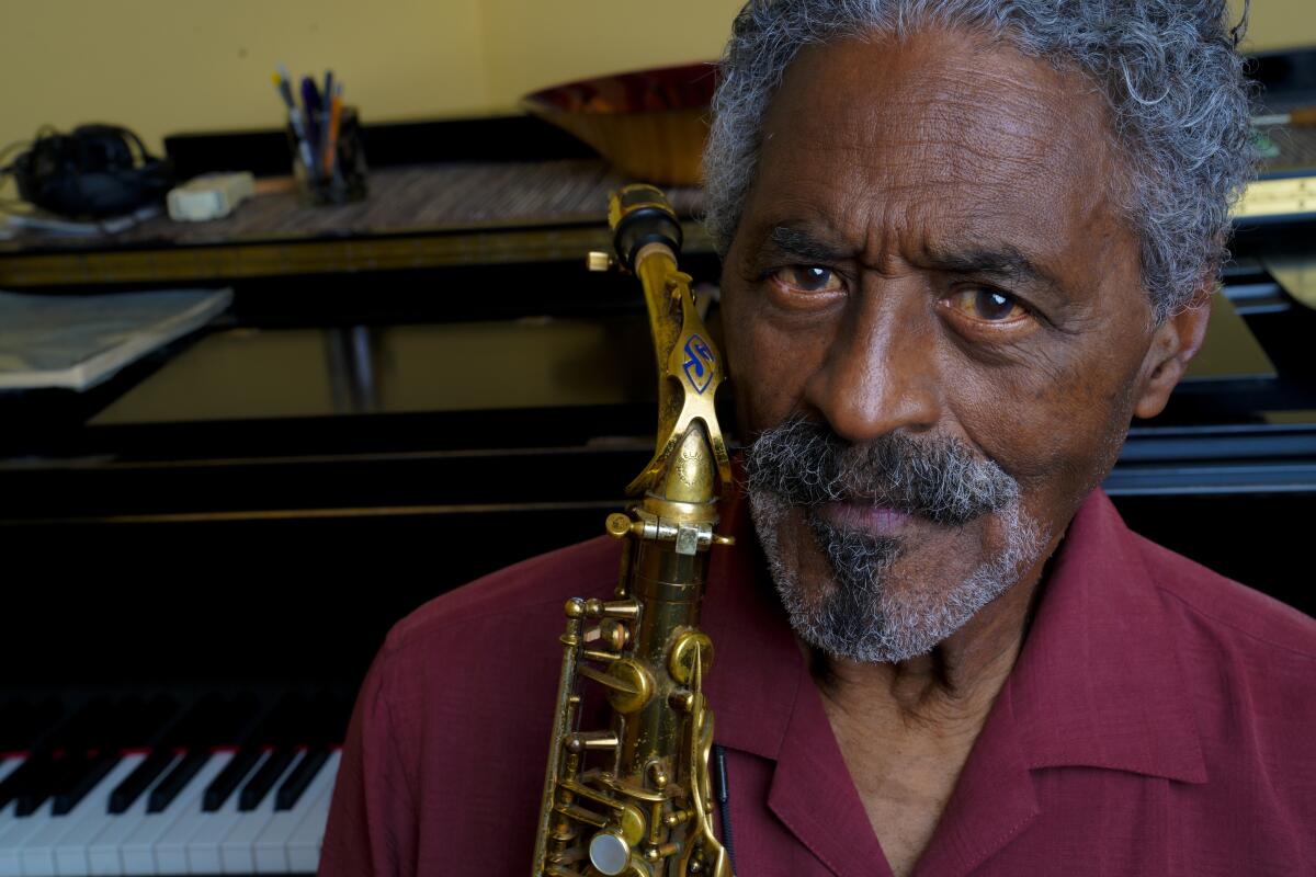 At his home in Talmadge San Diego, Charles McPherson jazz saxophonist