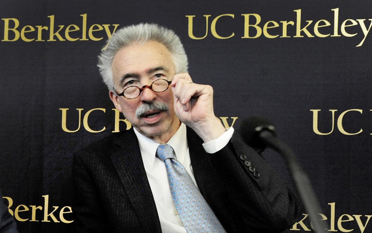UC Berkeley Chancellor Nicholas Dirks at a 2013 news conference on campus.