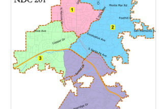 The new voting map for the city of Vista.