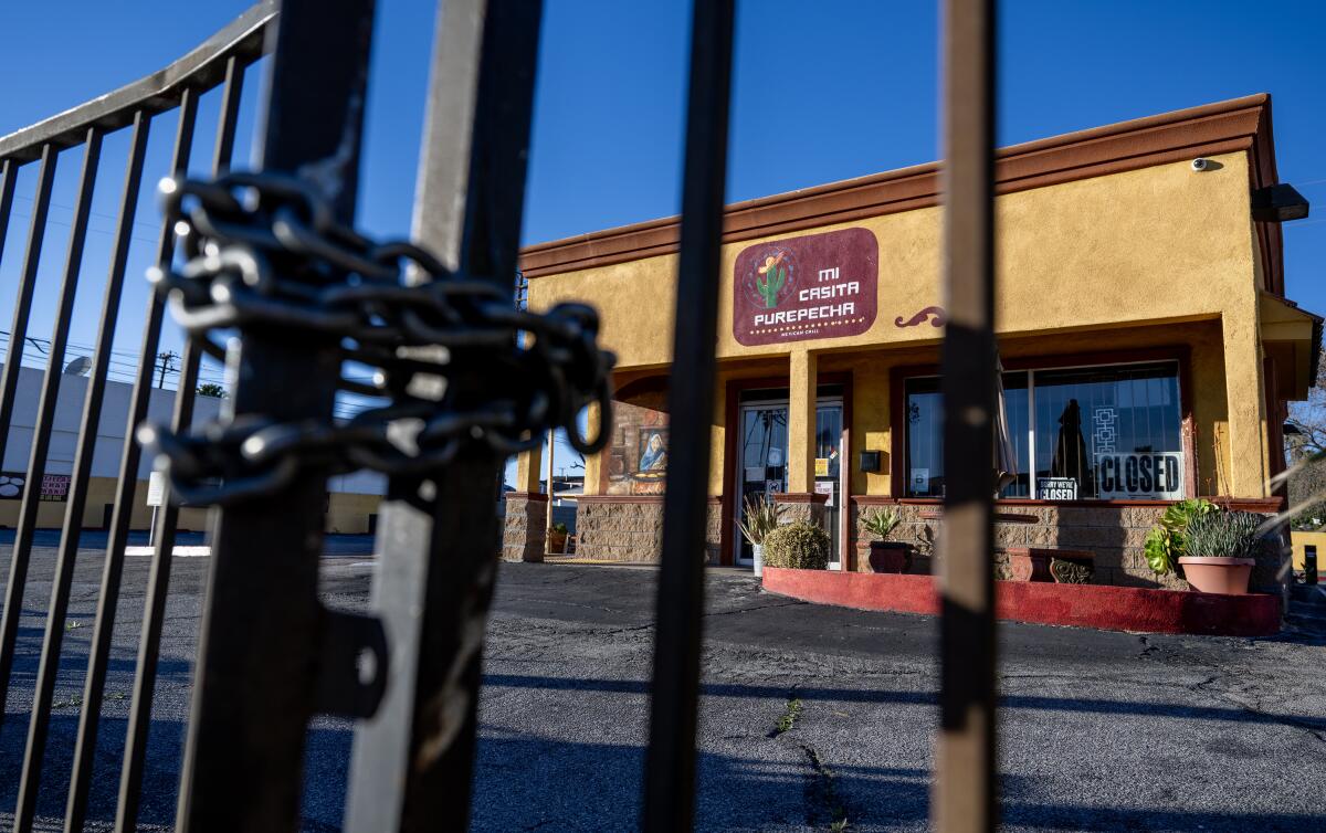 Mi Casita Purepecha restaurant has abruptly closed in San Bernardino.