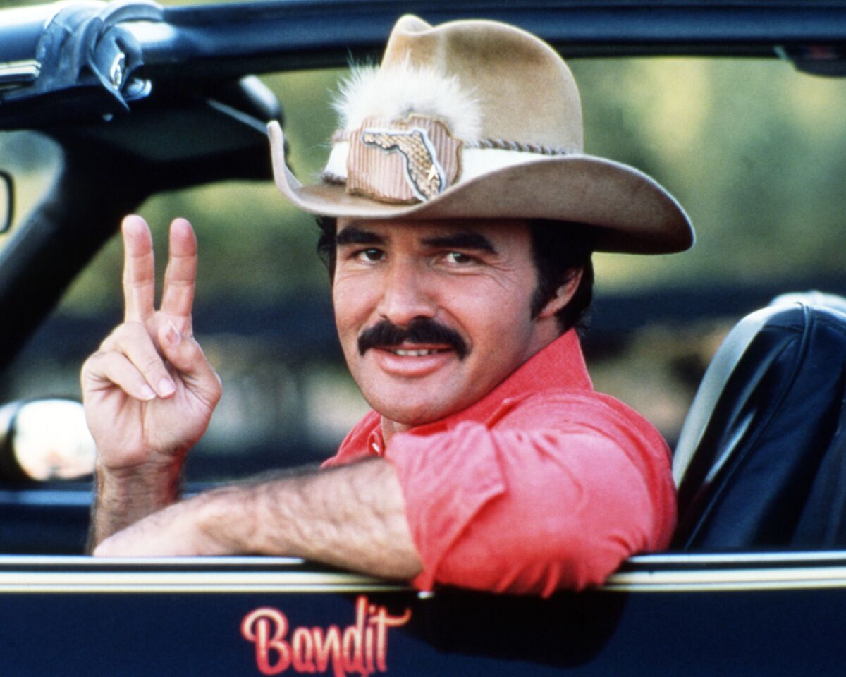 Burt Reynolds as Bo "Bandit" Darville in 1977's "Smokey And The Bandit."