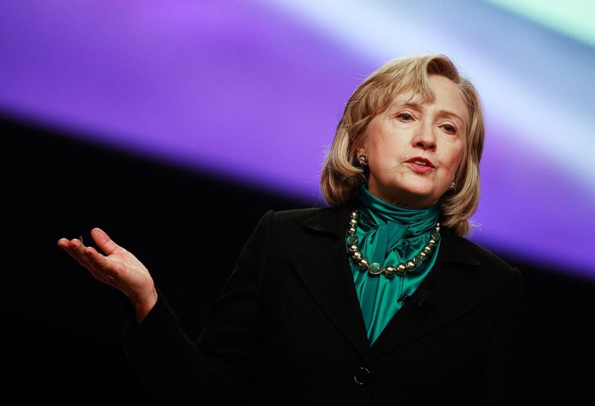Former U.S. Secretary of State Hillary Rodham Clinton is supporting President Obama on no new Iran sanctions.