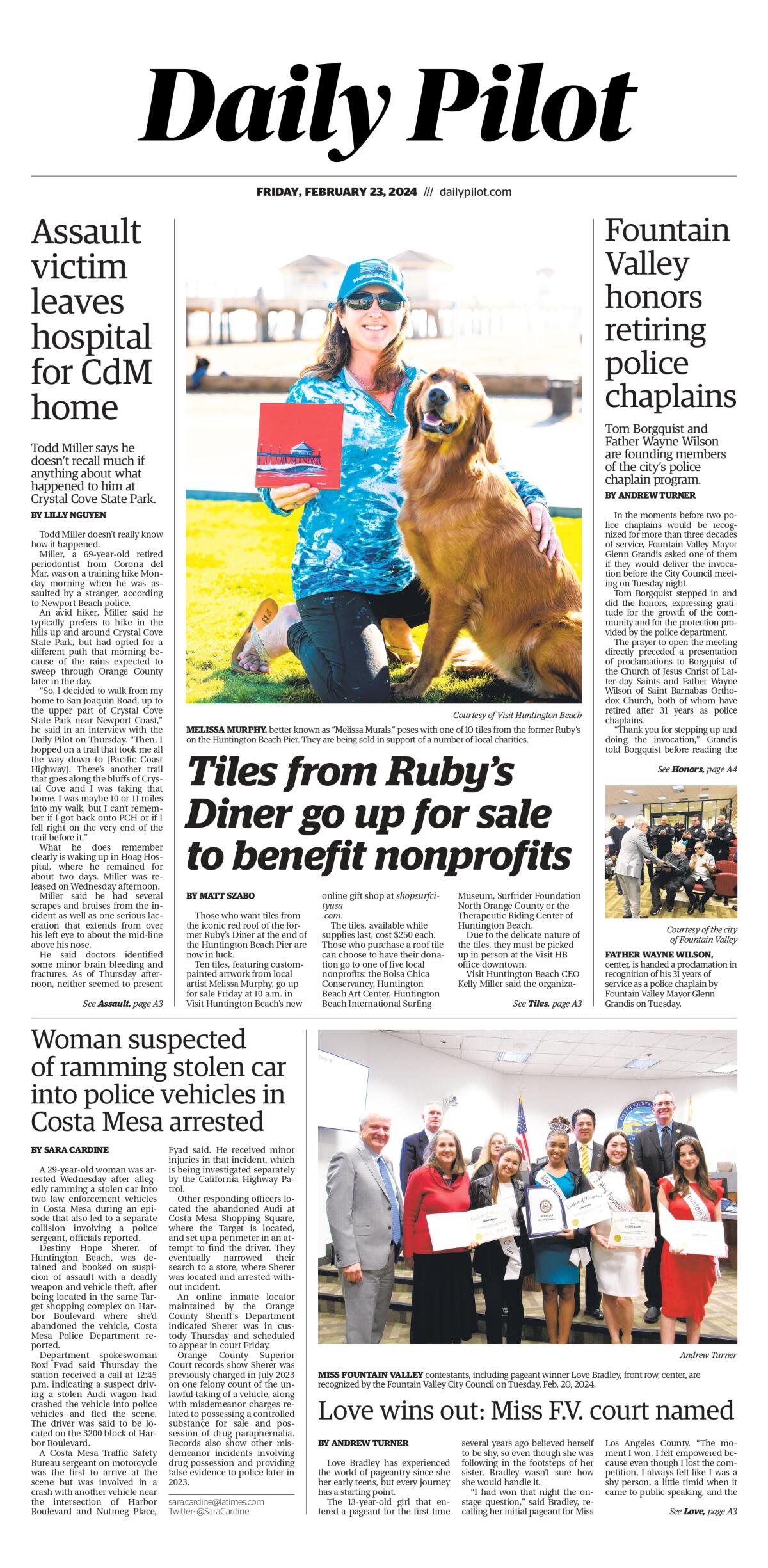 Front page of the Daily Pilot e-newspaper for Friday, Feb. 23, 2024.