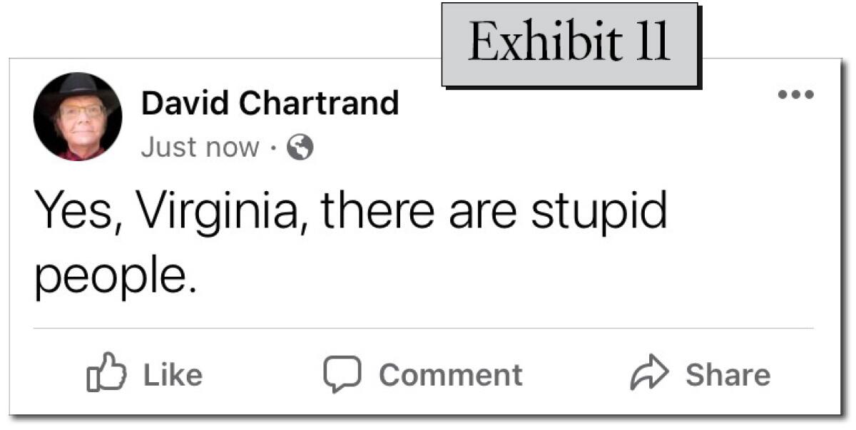 A post reads, "Yes, Virginia, there are stupid people."