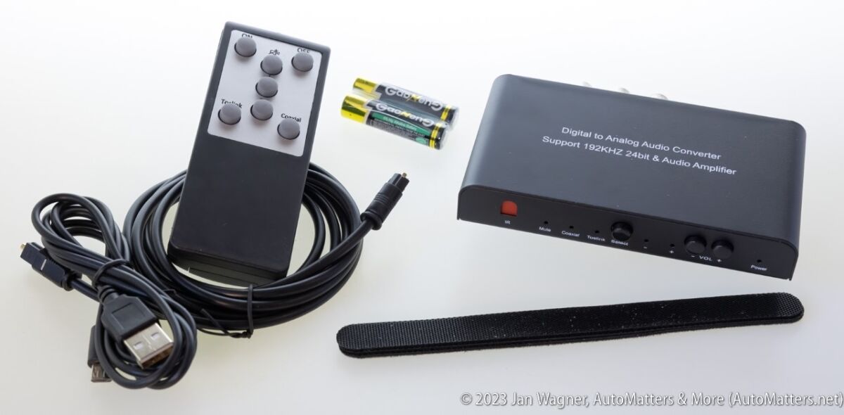 Available Digital Audio Converter with remote and accessories