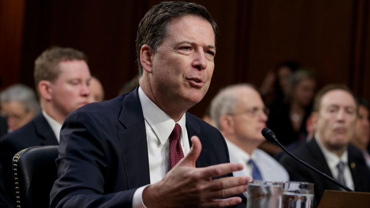 Former FBI director James Comey recounts a series of conversations with President Donald Trump as he testifies before the Senate Select Committee on Intelligence.