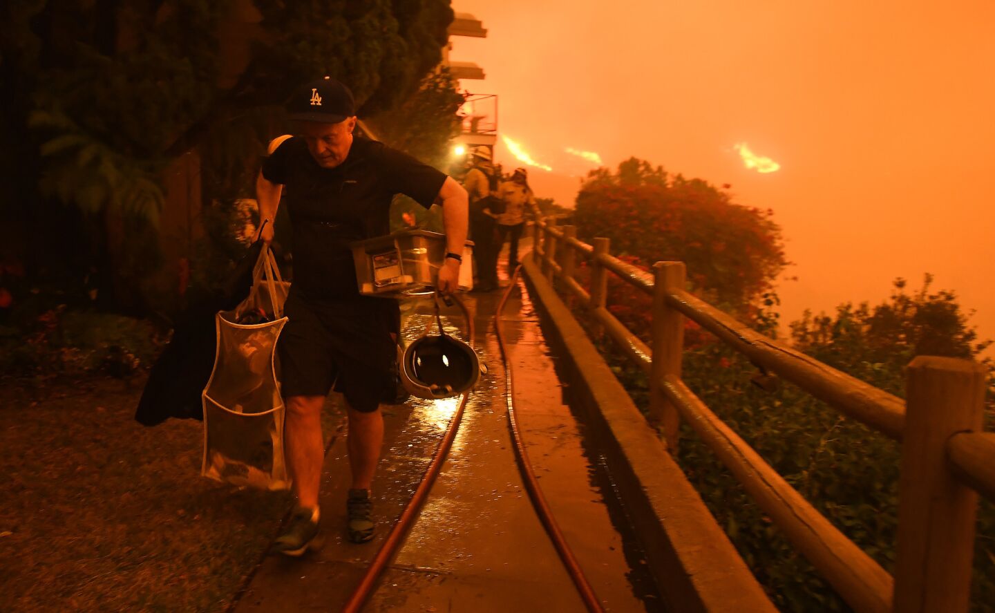 Resident Brett Hammond evacuates in Malibu as the Woolsey Fire approaches.