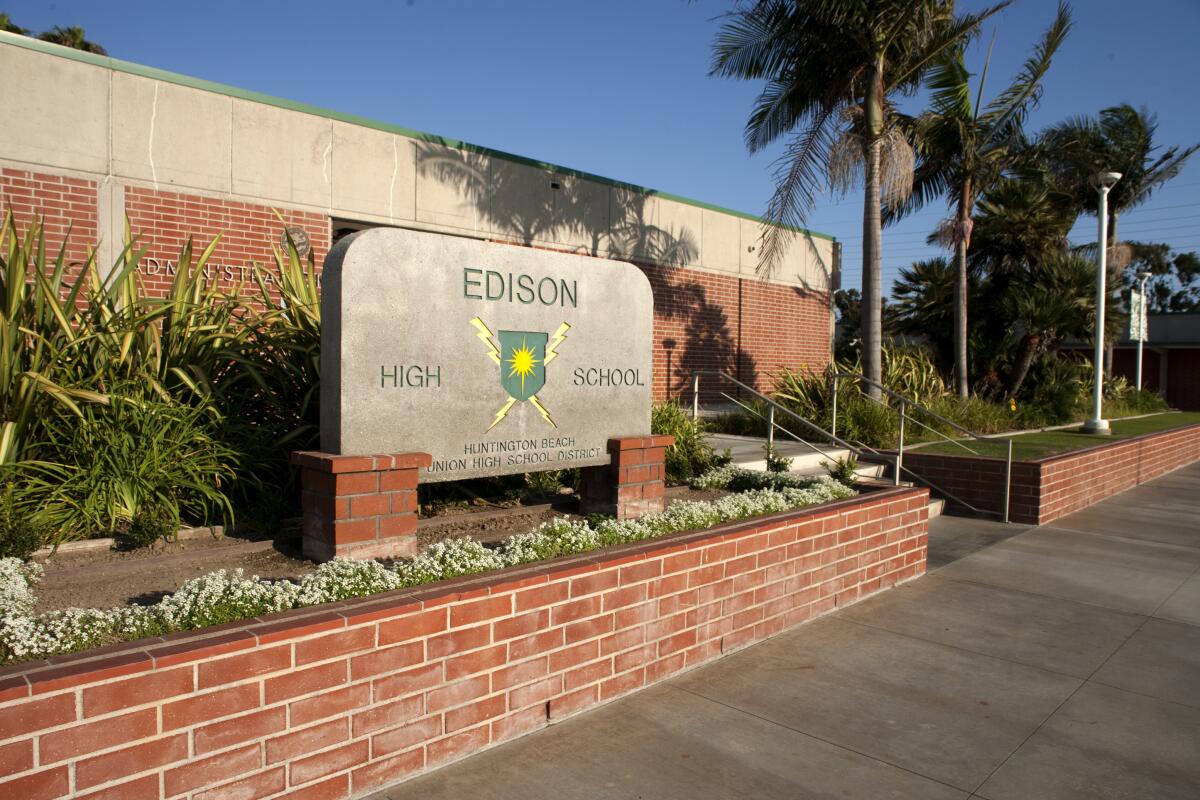 Edison High School in Huntington Beach.