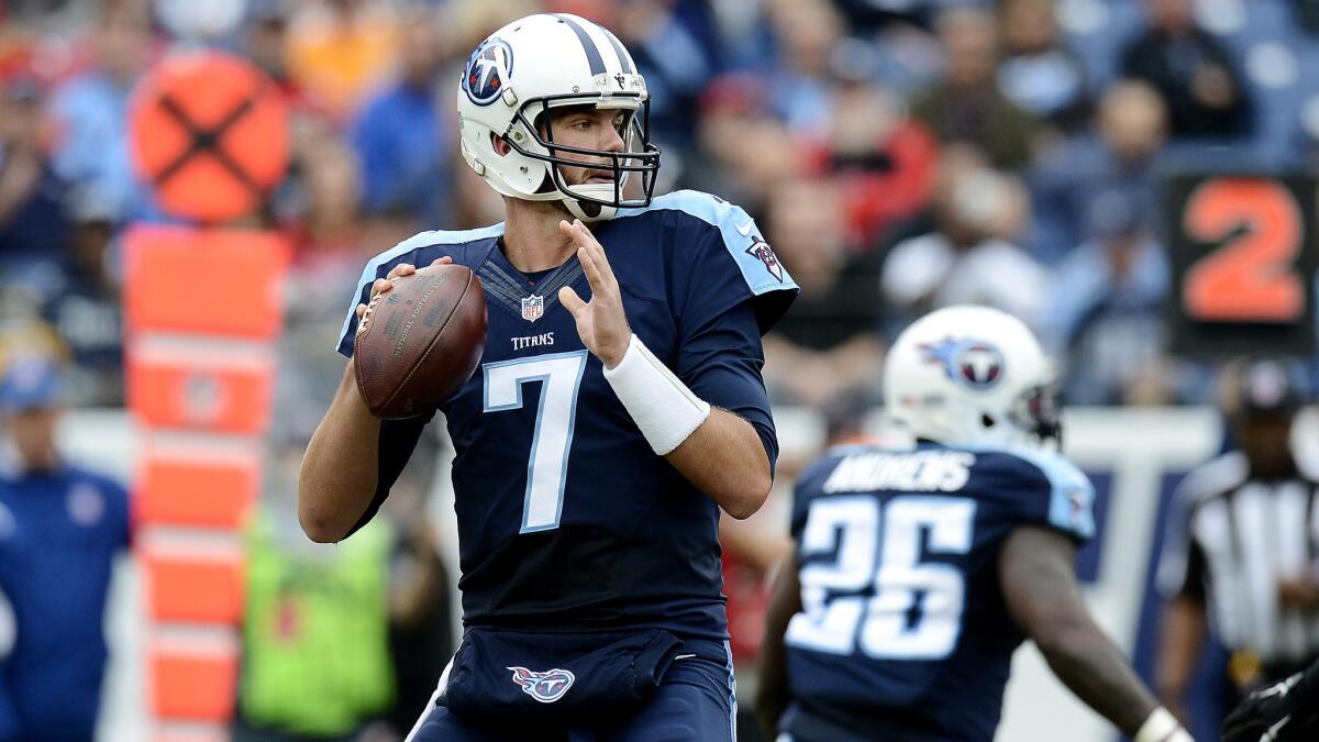 Zach Mettenberger (7) will start his second consecutive game at quarterback for the Titans on Sunday.