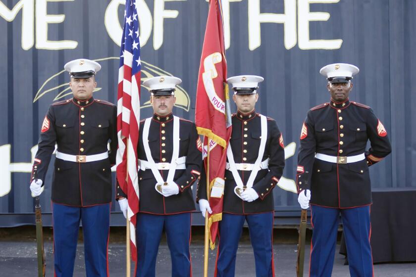 Color guard were members of the 4th Light Armored Reconnaissance Battalion, 4th Marine Division from Camp Pendleton.
