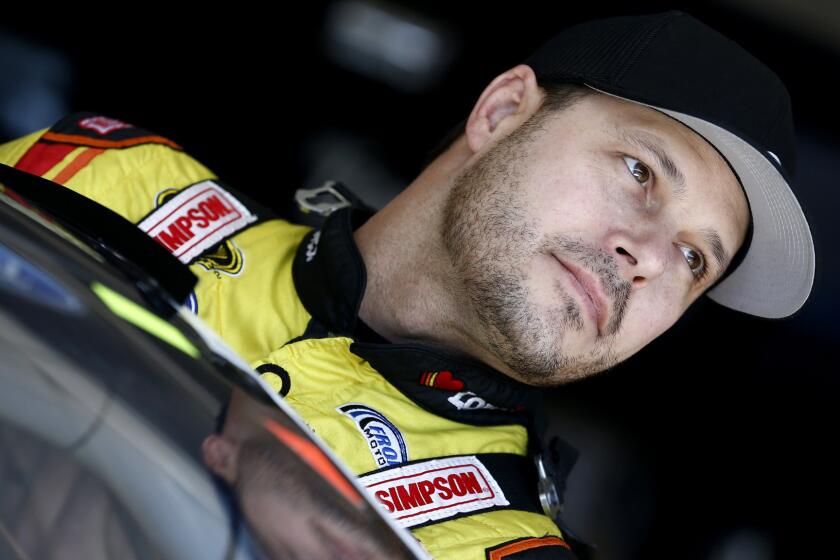 David Gilliland during a NASCAR Sprint Cup Series practice session at Phoenix International Raceway on March 14.