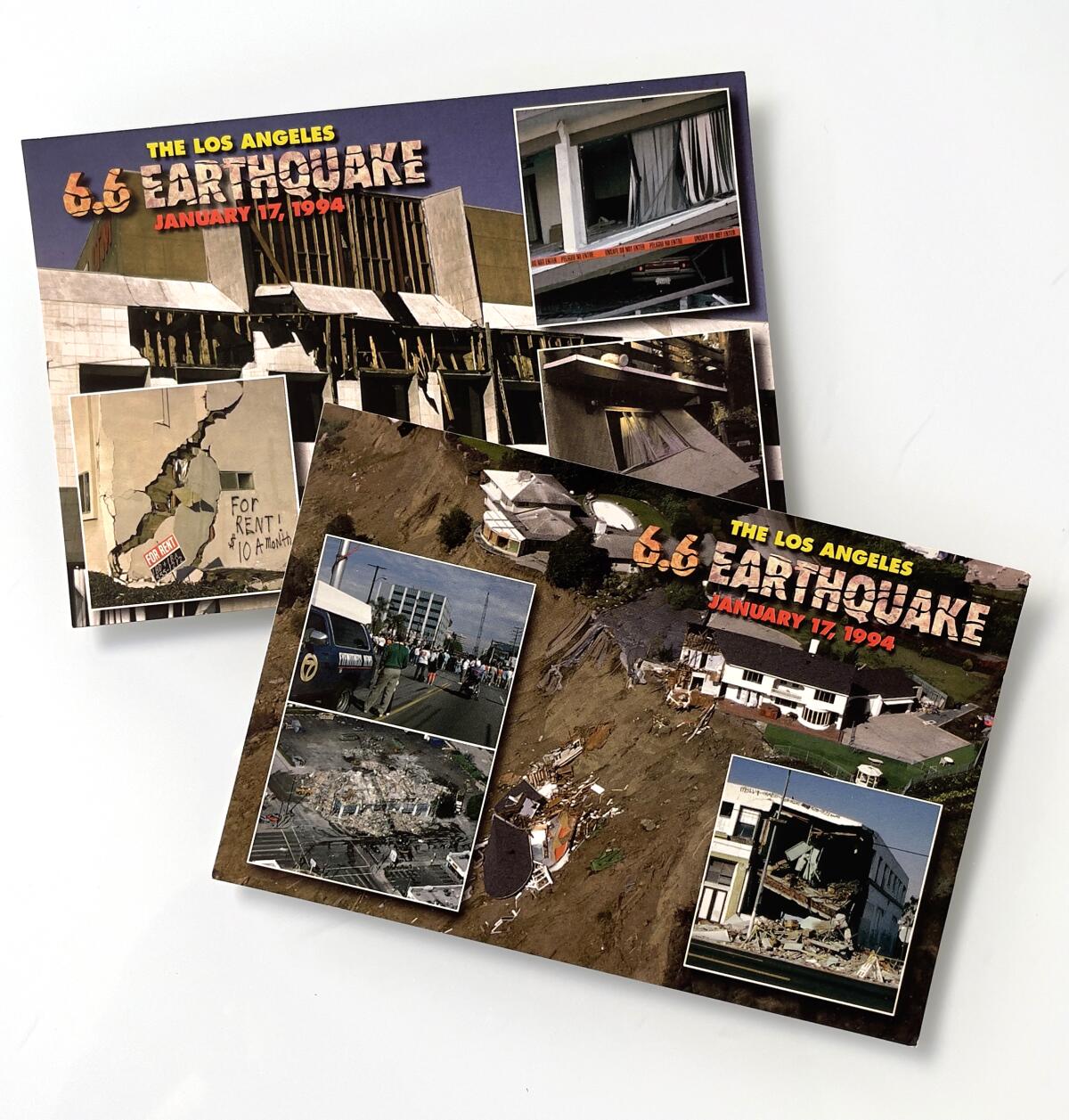 Postcards show some of the damage from the 1994 Northridge earthquake