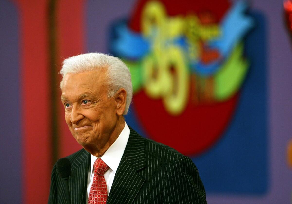 Bob Barker addresses the audience before a 2006 taping of "The Price Is Right."