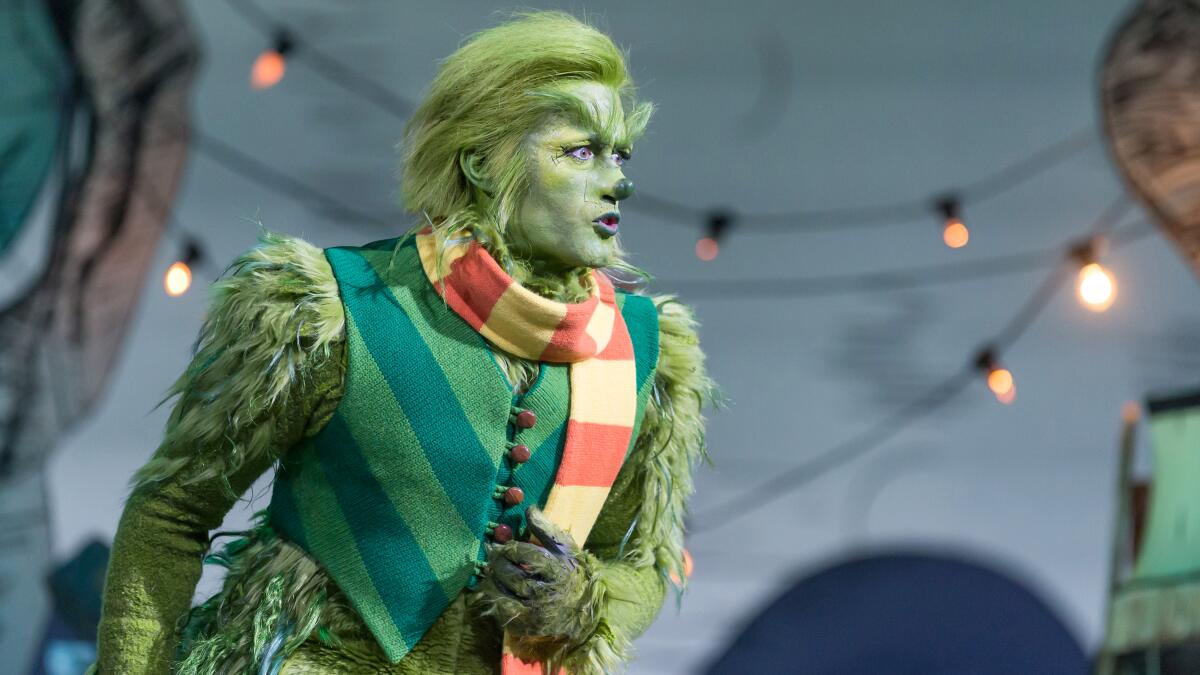 Matthew Morrison as the Grinch in "Dr. Seuss' The Grinch Musical!" on NBC.