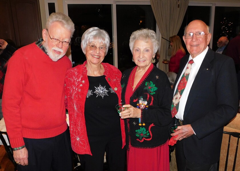 Joining the Kiwanis Club’s festivities were, from left, Bill Scherkey, Melinda Thompson, and Marge and Ken Lowe.