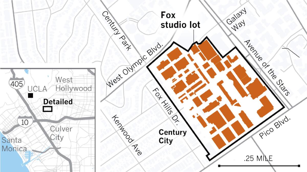 The Fox Studios lot occupies more than 50 acres in Century City.