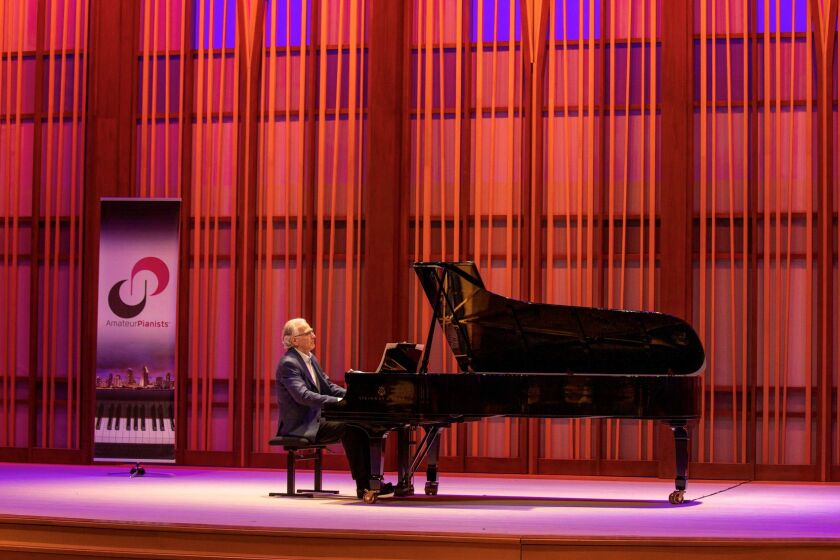 La Jolla resident John Gutheil performing during the 2019 AmateurPianists competition.