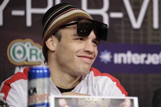 Julio Cesar Chavez Jr. attends a news conference Wednesday, May 3, 2017, in Las Vegas. Chavez Jr. is scheduled to fight Canelo Alvarez in a 164.5 pound catch weight boxing match Saturday in Las Vegas. (AP Photo/John Locher)