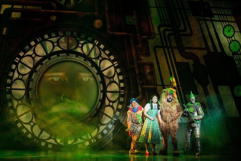 From left: Morgan Ryenolds as Scarecrow, Sarah Lasko as Dorothy Aaron Fried as Lion, and Jay McGill as Tin Man in the national touring production of the "Wizard of Oz." Daniel A. Swalec photo