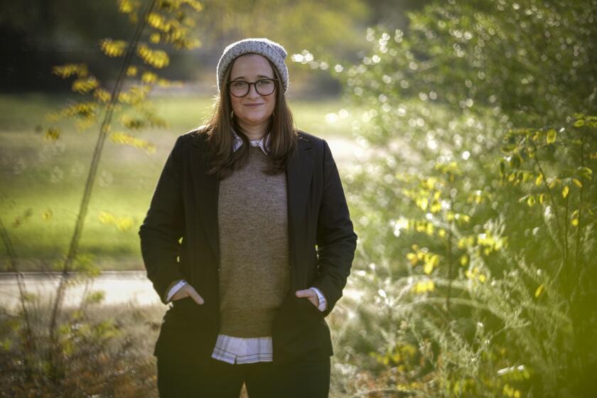 LOS ANGELES, CA - NOVEMBER 26, 2019 -- "The L Word" show-runner Marja Lewis-Ryan photographed at Silver Lake Meadow park Silver Lake reservoir, Los Angeles. (Irfan Khan / Los Angeles Times)