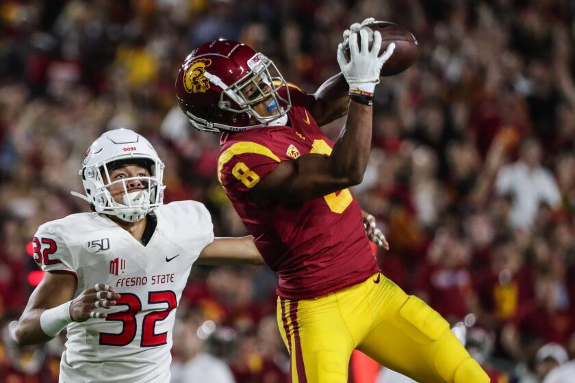 Robert Gauthier  Los Angeles Times USC RECEIVER Amon-ra St. Brown is tied for the team.