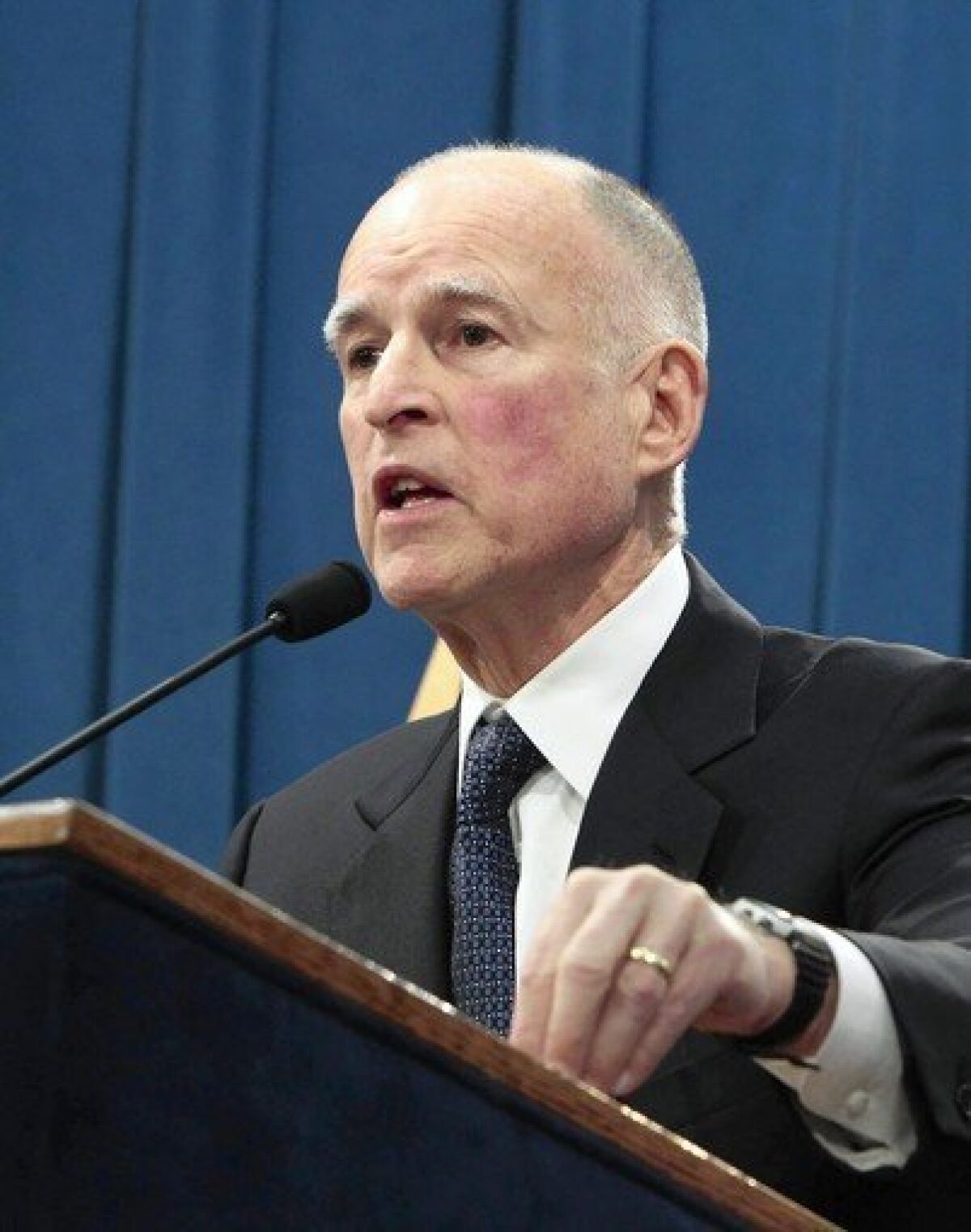 Gov. Jerry Brown and a number of GOP governors are struggling with healthcare systems overtaxed by large numbers of uninsured residents.