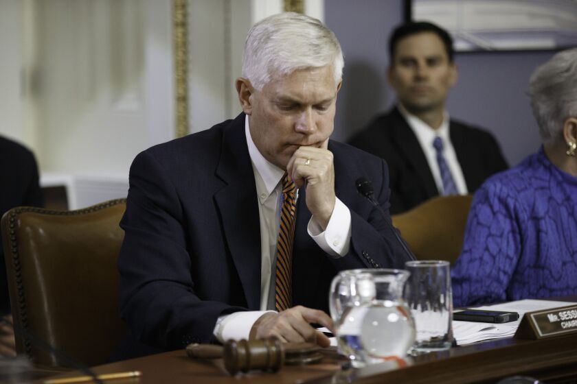 House Rules Committee Chairman Pete Sessions (R-Texas) at a committee meeting in May. Sessions on Thursday took himself out of the running to be the next House majority leader.