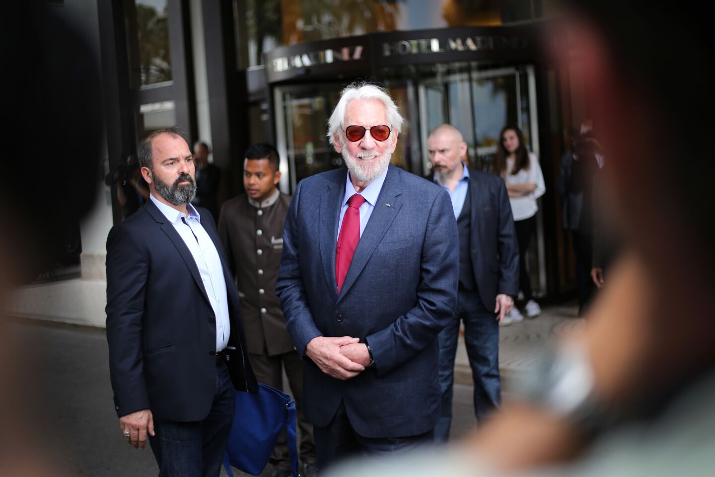 Jury member Donald Sutherland arrives at the Cannes Film Fetival.