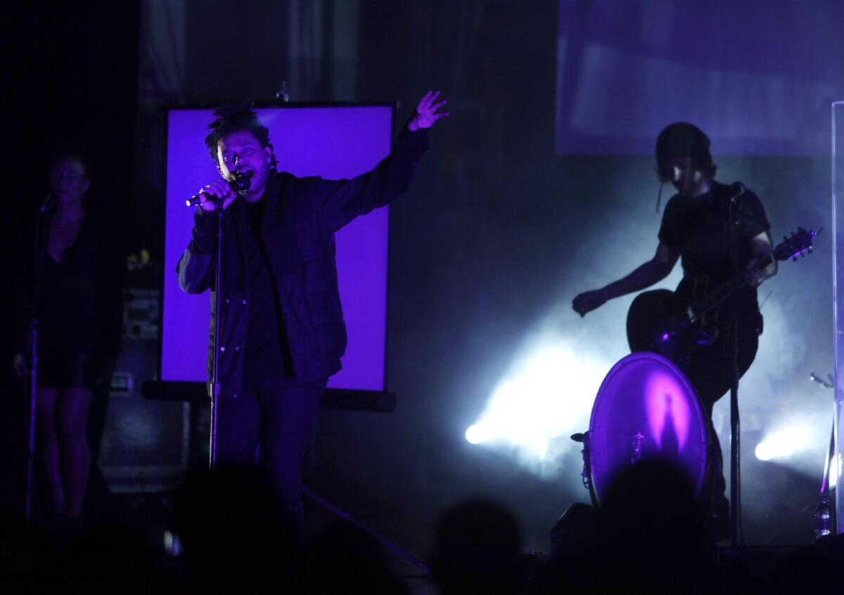 The Weeknd performs to a sold-out crowd at L.A.'s Orpheum Theater in December.