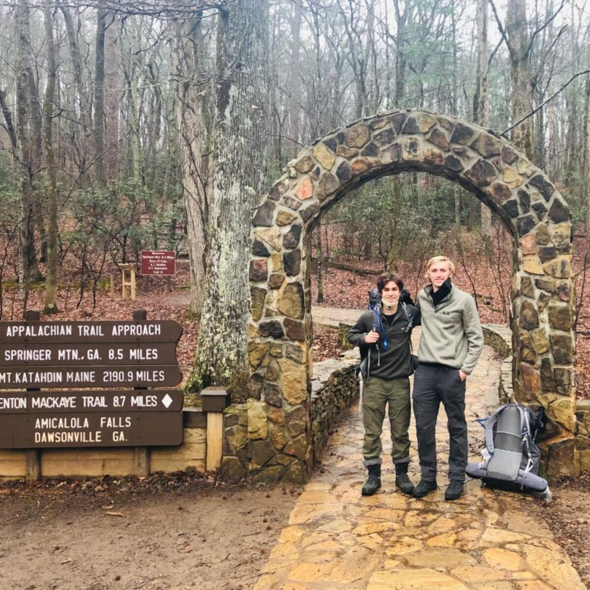Sammy Potter, 21, and Jackson Parell, 20, began the Appalachian Trail.