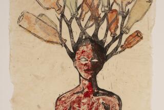 Alison Saar, "Topsy," woodcut/monoprint with chine collé