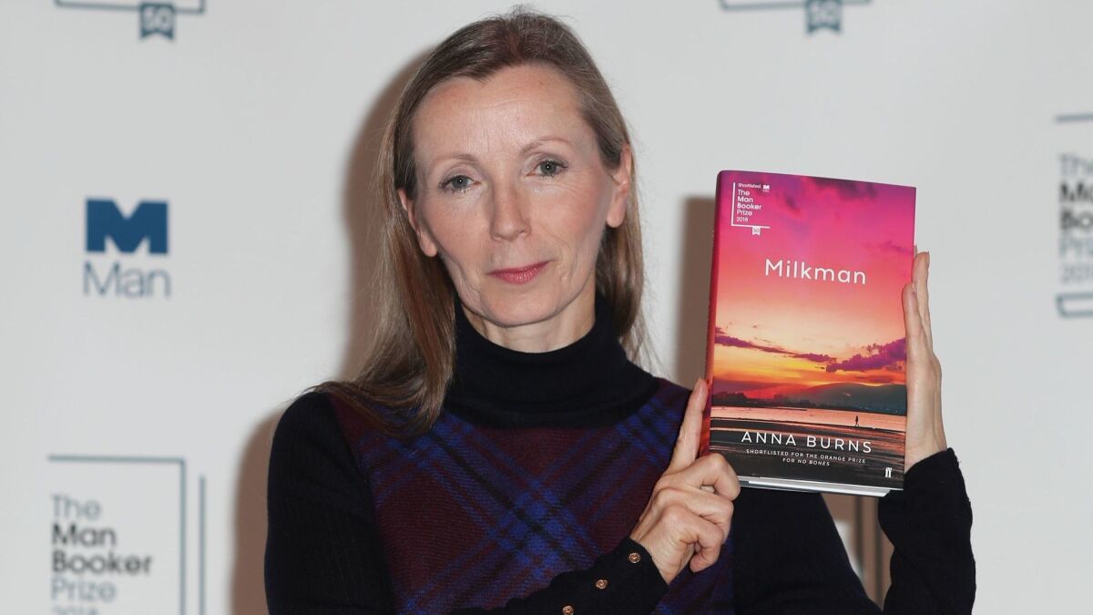 Anna Burns with her Man Booker-winning novel, 'Milkman'