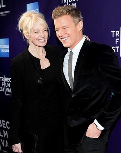 Ellen Barkin poses alongside Christopher Egan at the world premiere of "Letters to Juliet."