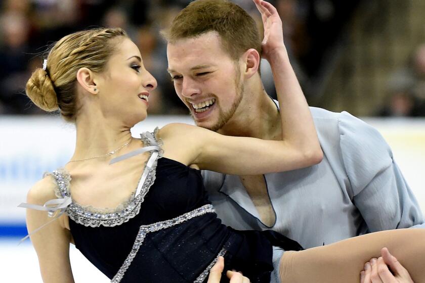 Tarah Kayne and Danny O'Shea compete during the pair free skate at the U.S. Figure Skating Championship on Saturday at Xcel Energy Center in St Paul, Minn.