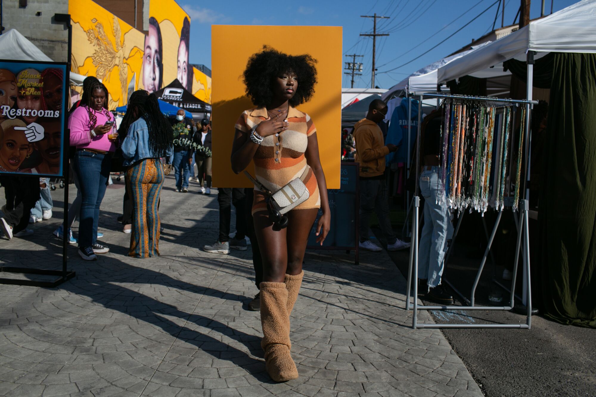 Diamond Gabriel poses for a portrait while attending Black Market Flea held at the Beehive.