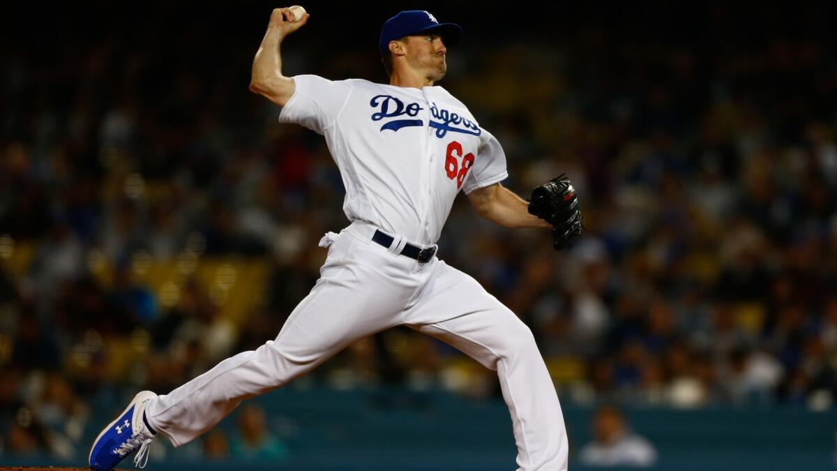 Dodgers pitcher Ross Stripling pitches against the San Francisco Giants during a game at Dodger Stadium on April 3.