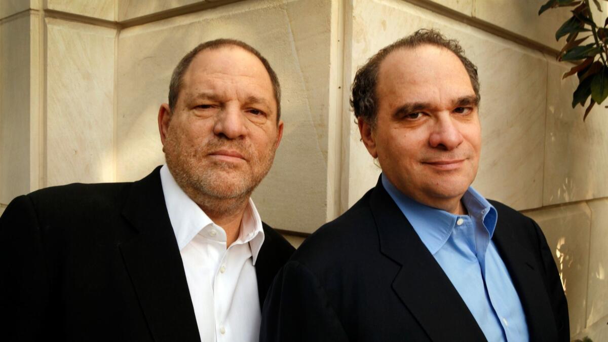 Harvey, left, and Bob Weinstein in Beverly Hills in 2012.