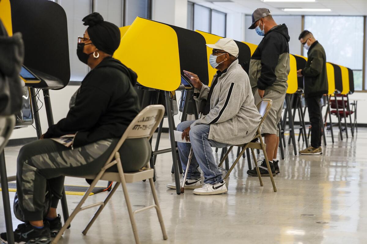 Early voting is underway at the polling station inside the Norwalk Registrar-Recorders office.