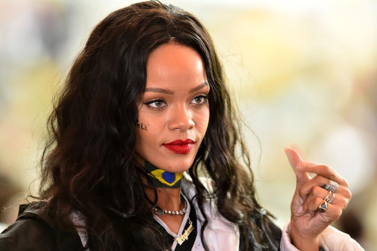 A song performed by Rihanna was to open the CBS broadcast of Thursday night's NFL game. The network instead decided to start with a report from Norah O'Donnell, who interviewed NFL Commissioner Roger Goodell on Tuesday.