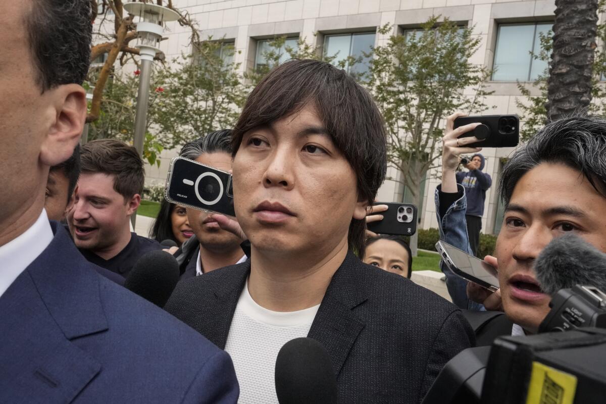 Ippei Mizuhara leaves federal court following his arraignment on Tuesday.