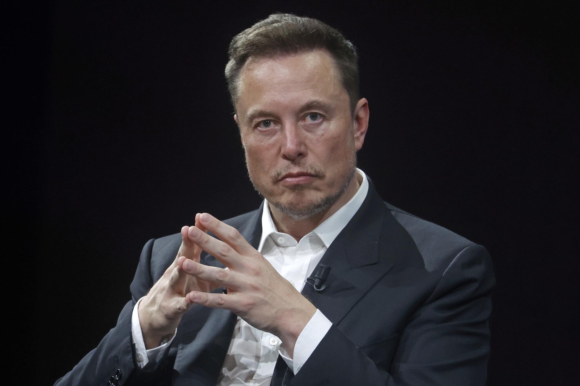 Elon Musk attends the Viva Technology conference in Paris.