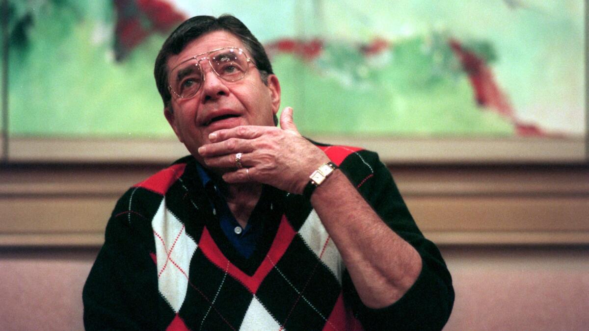 Jerry Lewis during a Q & A session at the Century Plaza Towers Hotel in Century City.