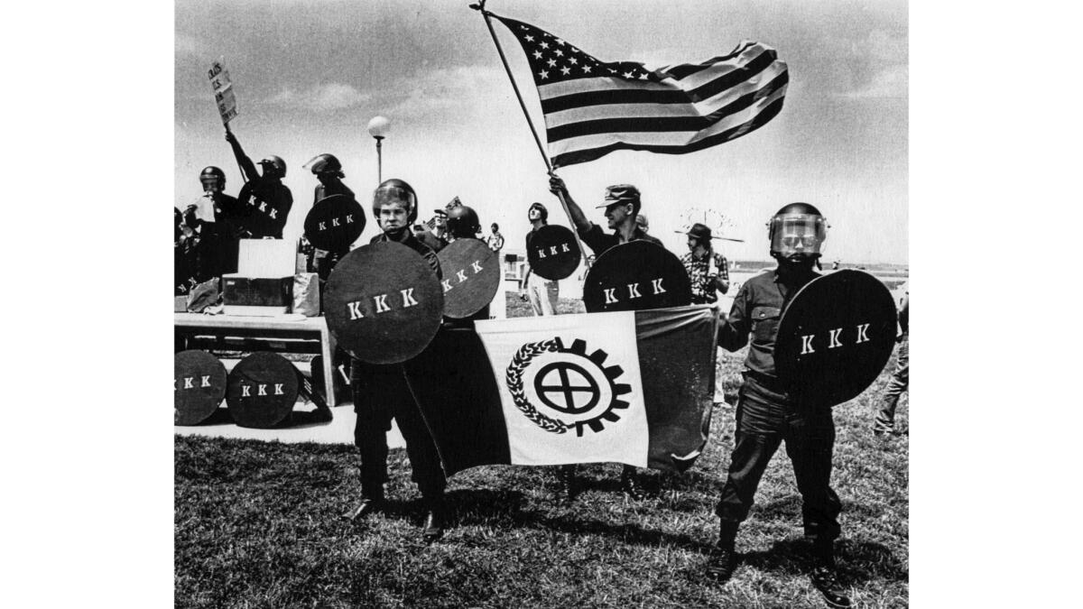 July 4, 1979: Members of the California Knights of the Ku Klux Klan hold a rally at Border Field State Park in San Diego.