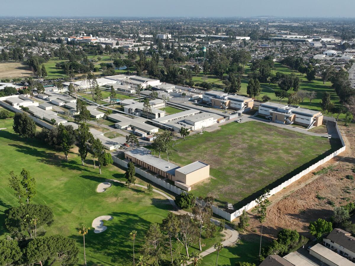 Aerial view of Los Padrinos Juvenile Hall in Downey.